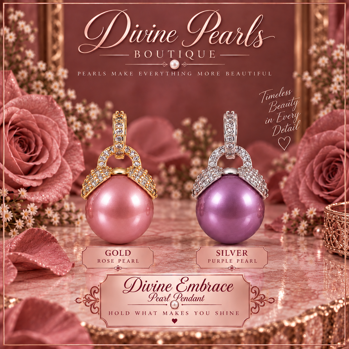 Divine Embrace Pearl Pendant