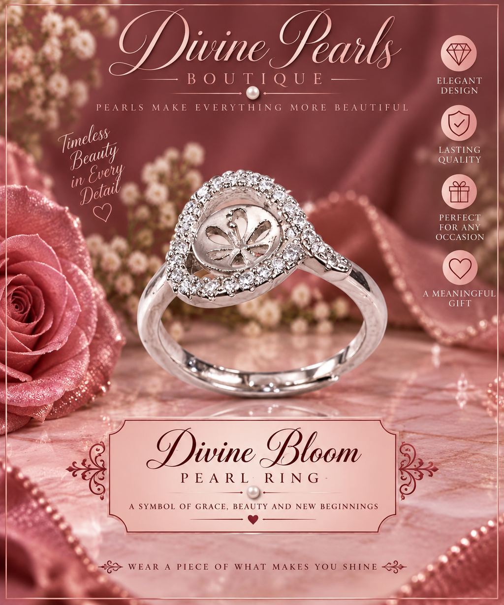 Divine Bloom Pearl Ring