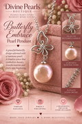 Butterfly Embrace Pearl Pendant