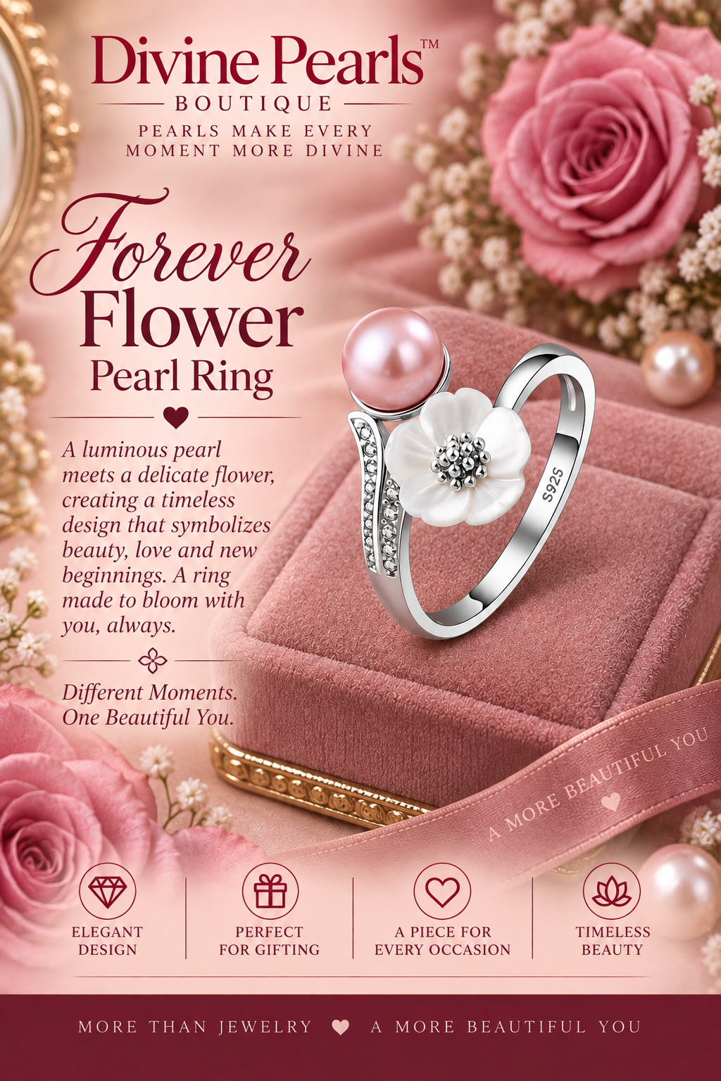 Forever Flower Pearl Ring