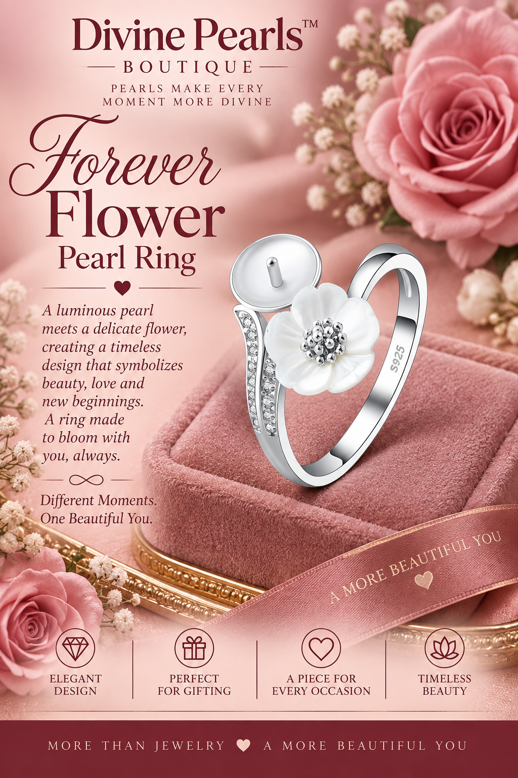 Forever Flower Pearl Ring